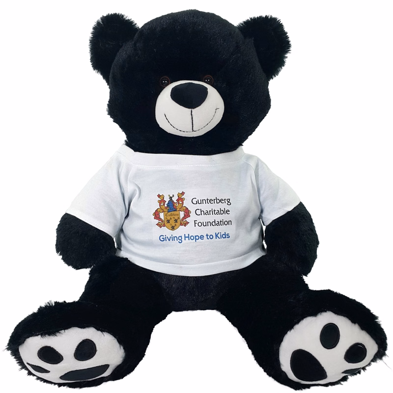 20" Large Black Bear - Embroidered Paw