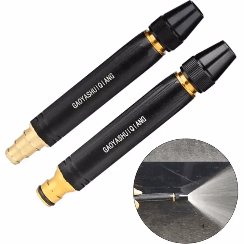 Black High Pressure Car Wash Water Gun Hose Nozzle Home