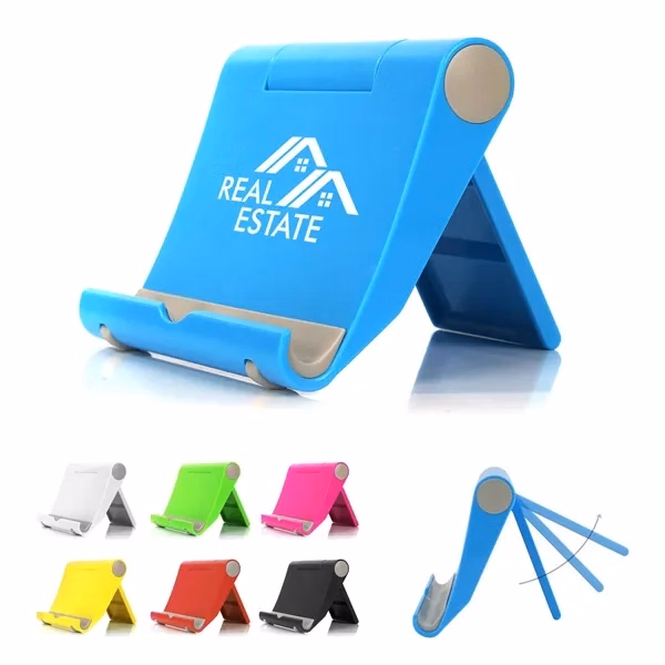Custom Folding Rubber Phone Stand 3.8 x 2.99 Inches — Universal Device Holder