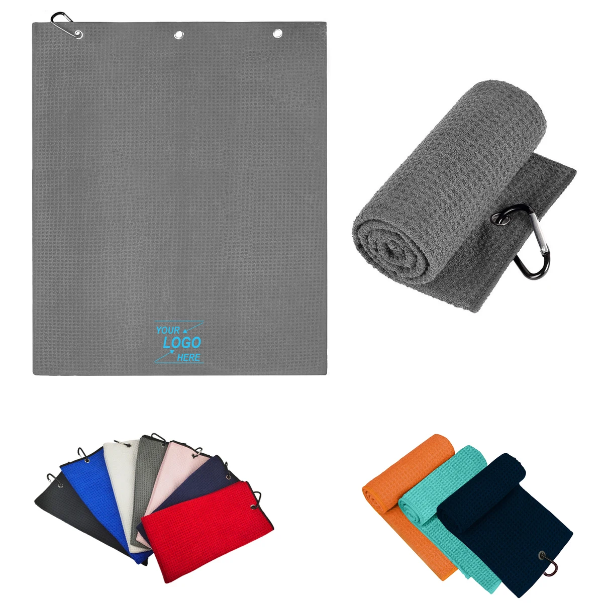 Golf Towel with Clip - Microfiber, Easy to Carry 1