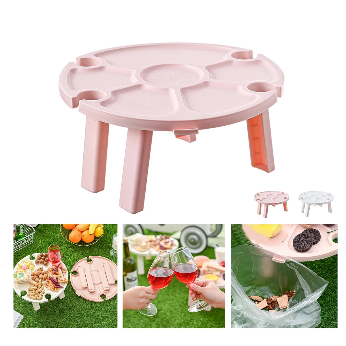 Outdoor Picnic Table with Wine Glass Holder 1