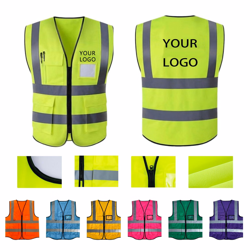 Multiple Pockets High Visibility Safety Reflective Vest