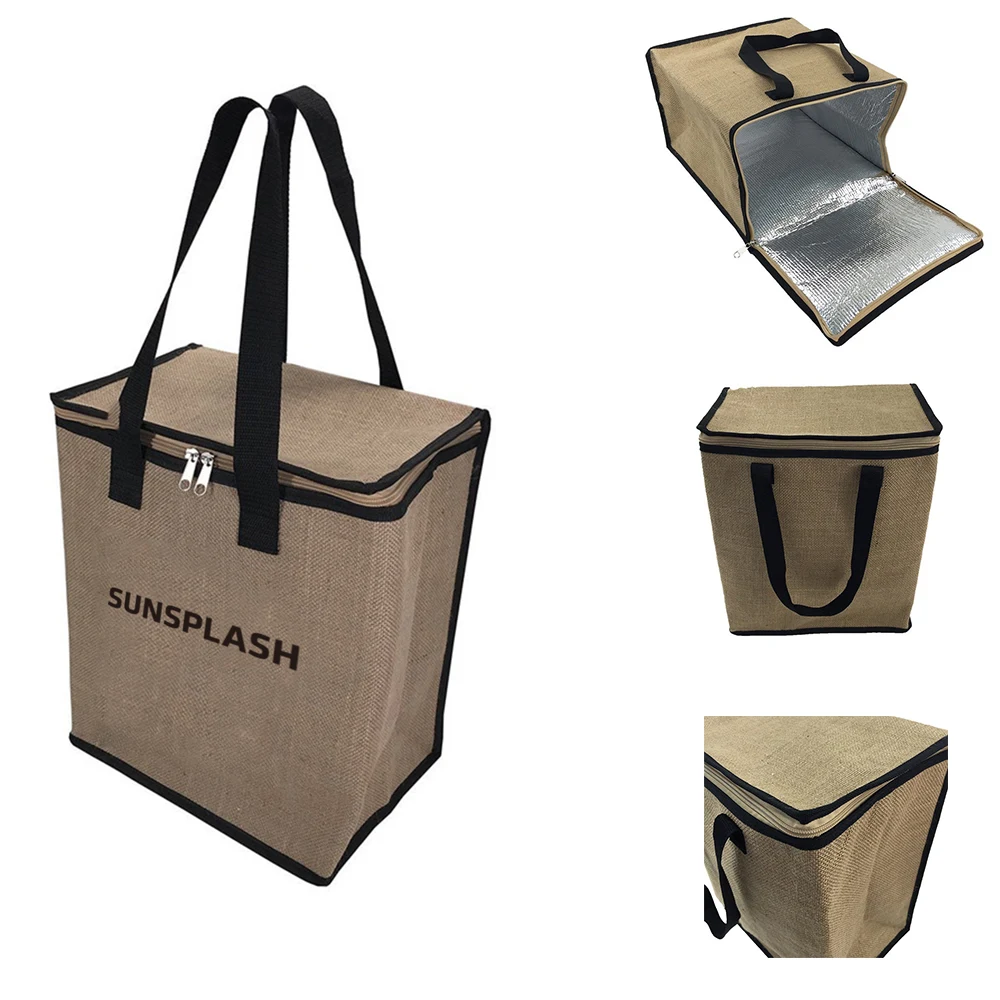 Eco-friendly Linen Cooler Tote Bag 1