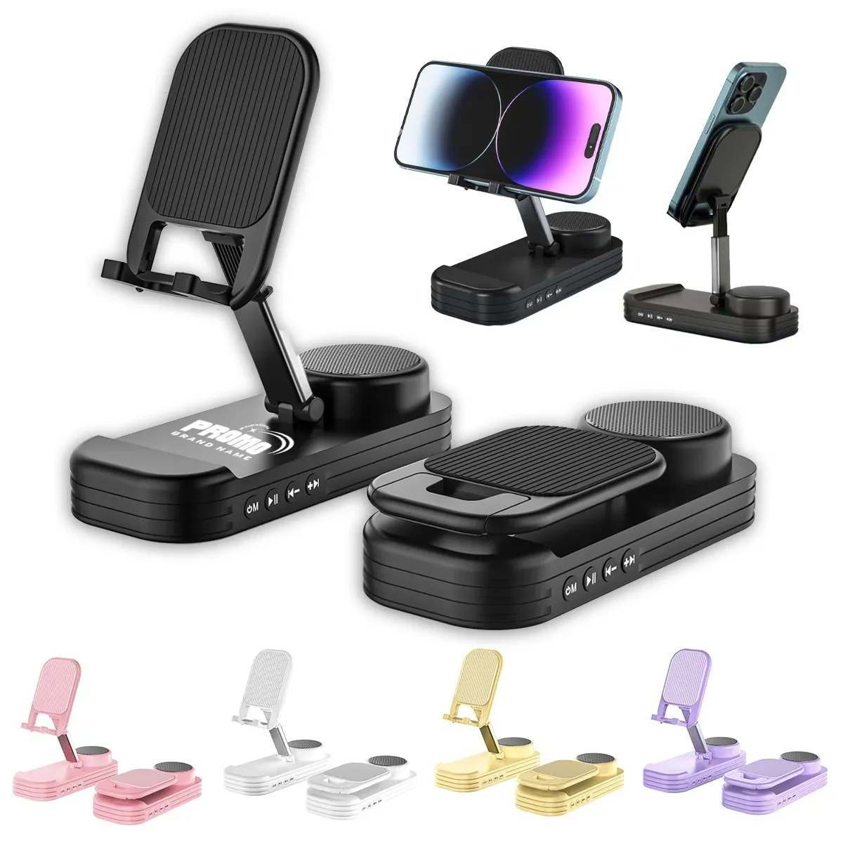 2 In 1 Folding Lifting Phone Stand Desktop Speaker 1800mAh 1