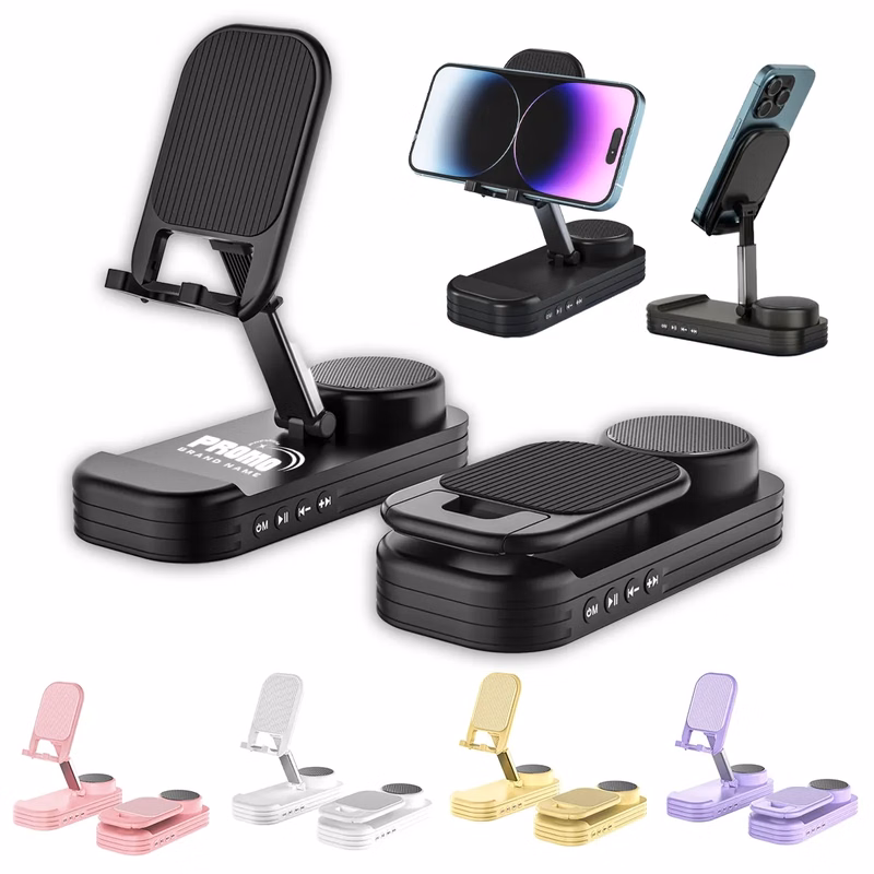 2 In 1 Folding Lifting Phone Stand Desktop Speaker 1800mAh