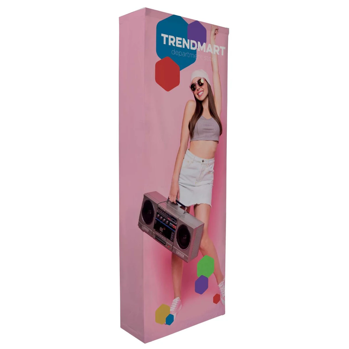 3' Straight Splash Floor Display Wrap Kit (Block-Out Fabric) 1