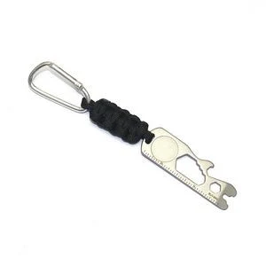 Outdoor Hand Woven Rope Metal Tool Card W/ Carabiner 1