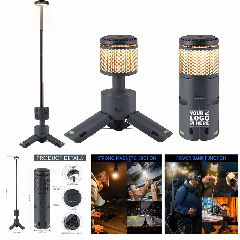 Camping Hiking Telescopic Collapsible Night Flash Light Mobile Lighting 10000mAh Battery