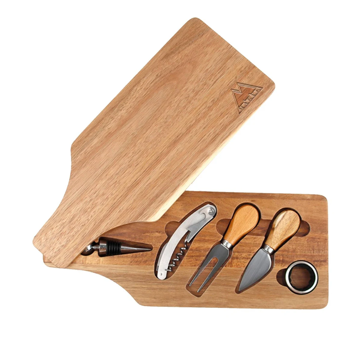 7 Piece Bamboo Wine & Cheese Charcuterie Board Set 1