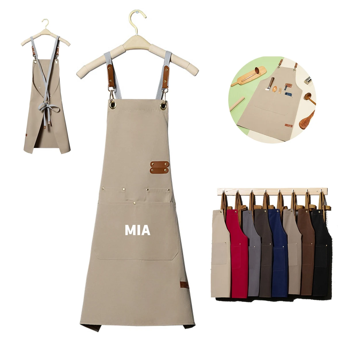 Chef Back Apron For Men Women With Adjustable Straps Large 1