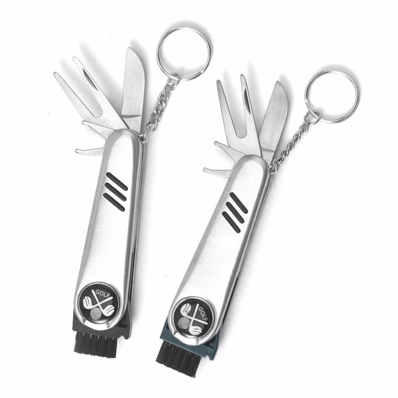 7 In 1 Multifunction Stainless Steel Golf Tool W/ Key Chain
