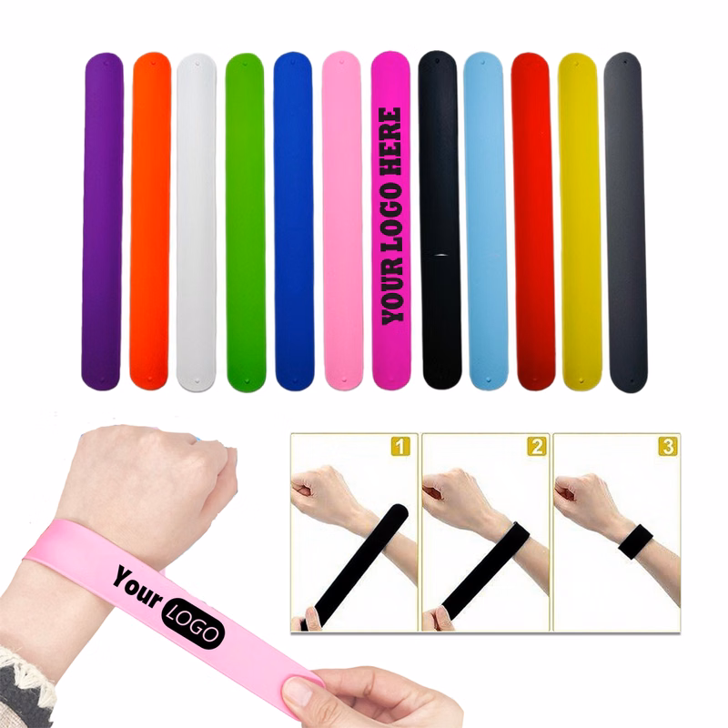 MOQ 50 pcs Silicone Slap Wristband