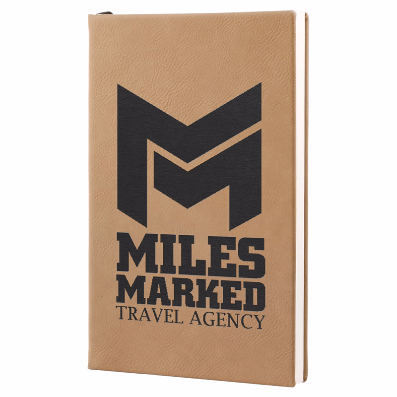 5 1/4" x 8 1/4" Light Brown Leatherette Journal