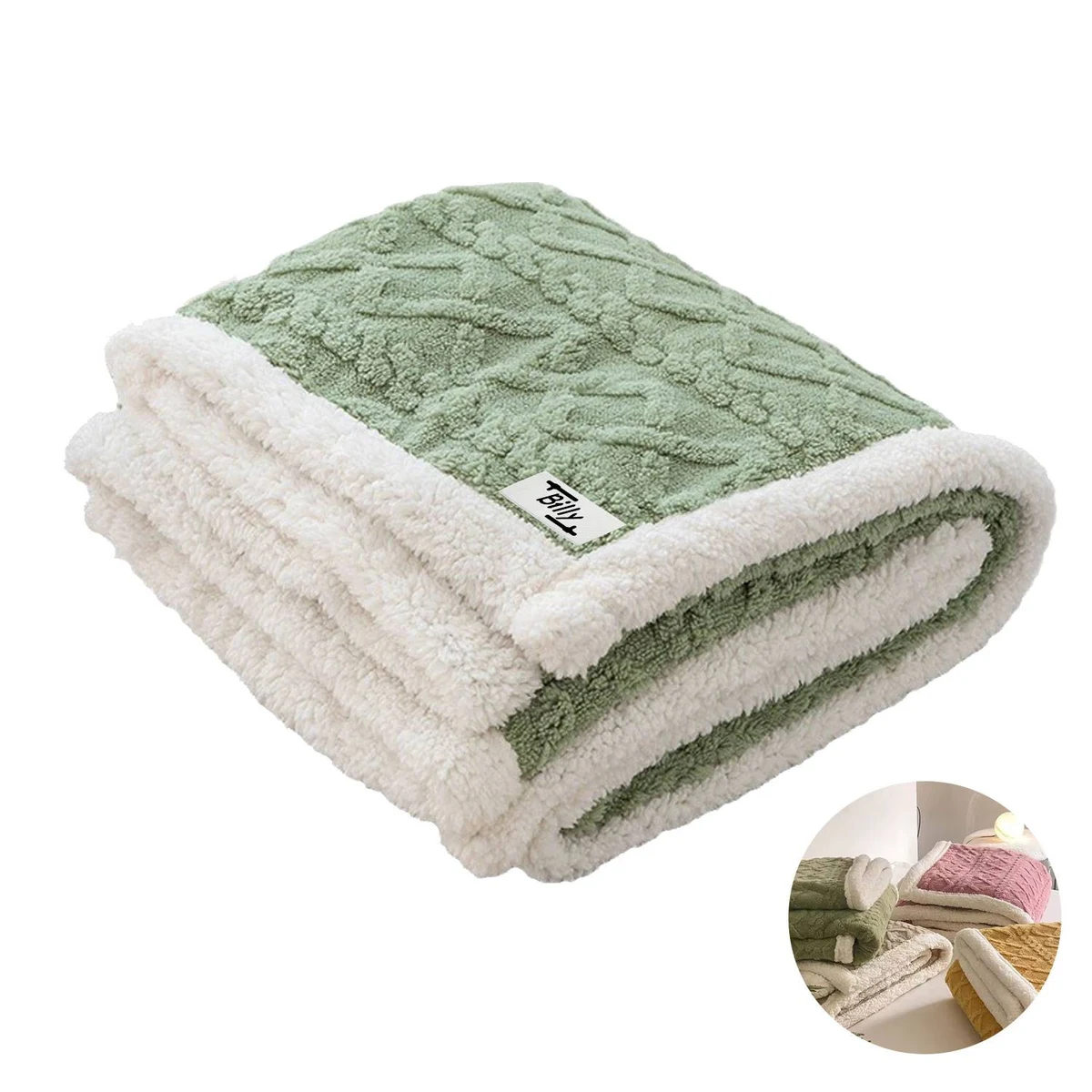 Thick Warm Plush Fleece Reversible Blanket for Bed 1