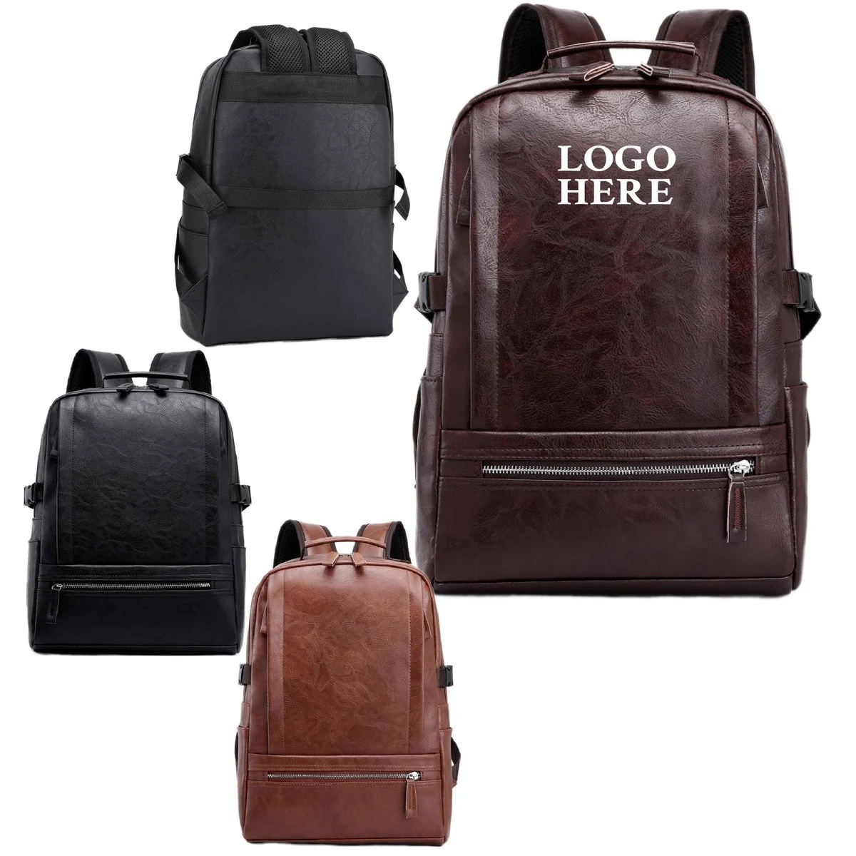 Heavy-Duty Wear-Resistant PU Leather Backpack 1