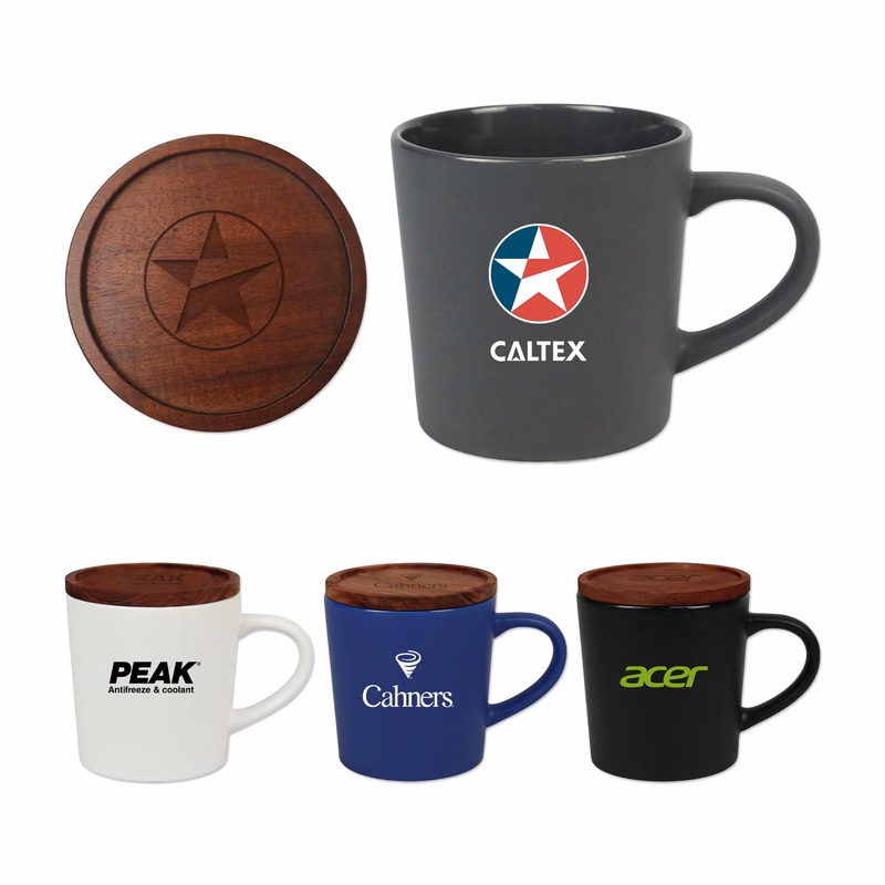 16 Oz. Ceramic Mug with Lid/Coaster