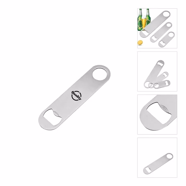 Custom Stainless Steel Bottle Opener Bartender Tool — Pocket-Sized Bar Gear & Promo