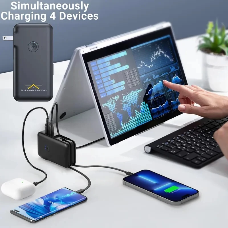 Portable Charger Built-in AC Wall Plug and Cables - 15000mAh 1