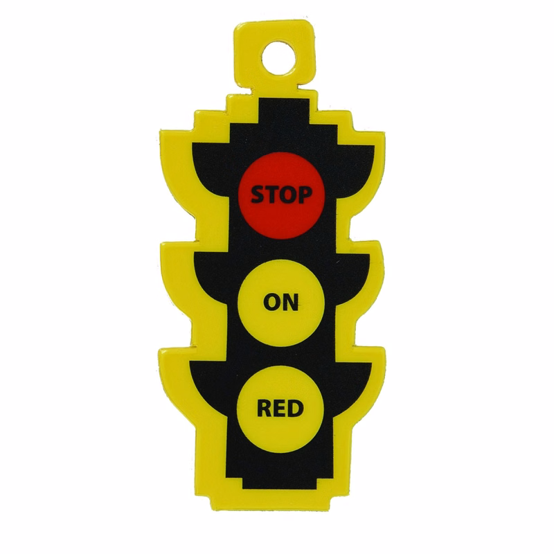 1.25"W x 2.625"H Stoplight Shaped Key Tag