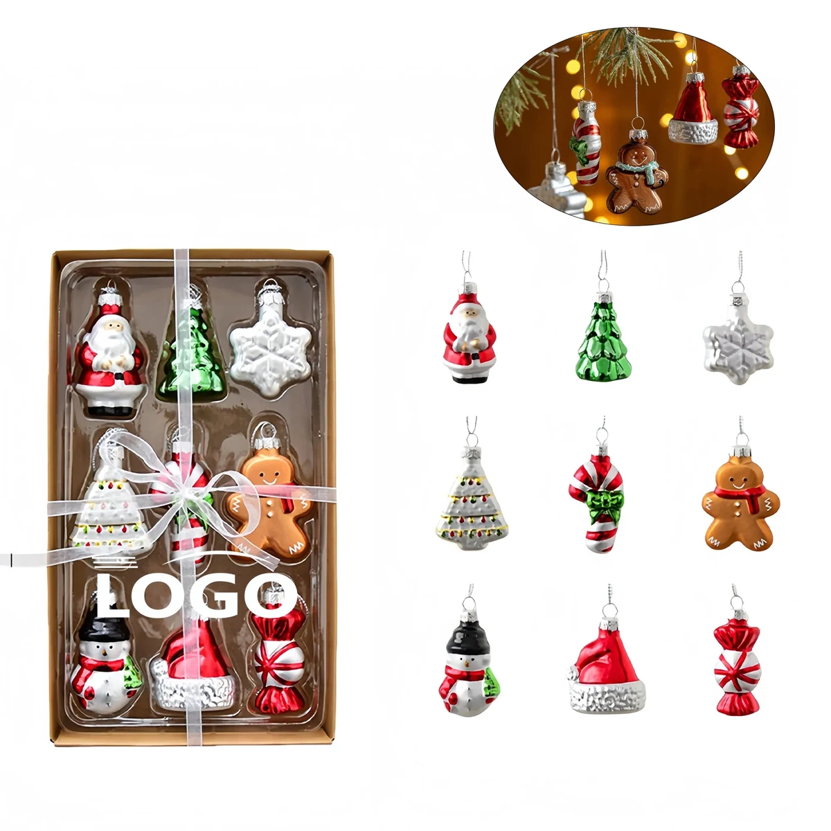 Christmas Tree Ornament, Festive Glass Decoration 1