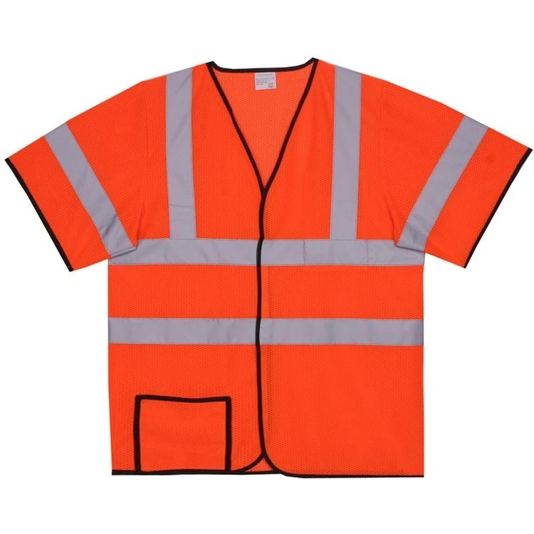 Polyester Orange Mesh Safety Short Sleeve Jersey SV179 1