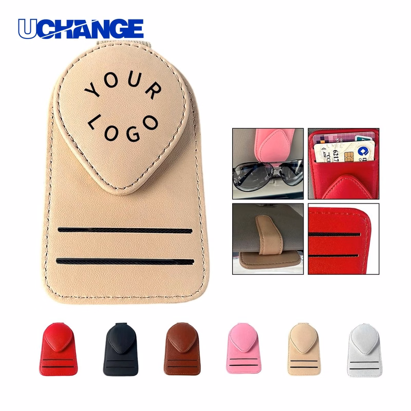 PU Leather Sunglass Holder Organizer for Car Visor