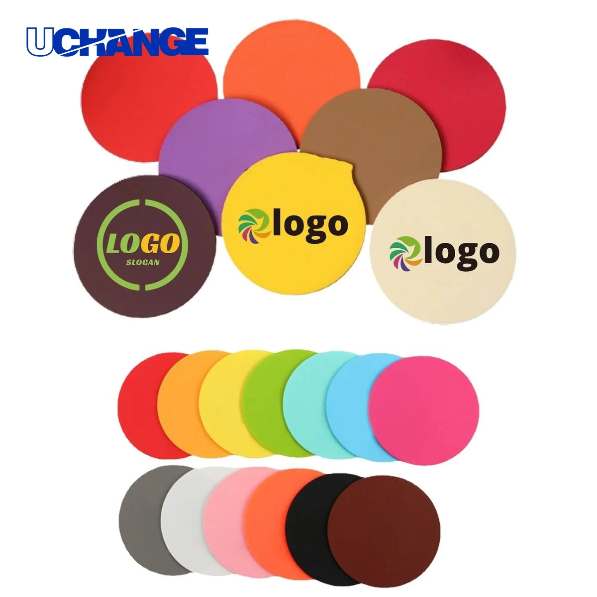 Full Color Reusable Round Soft PVC Coaster Mat 1