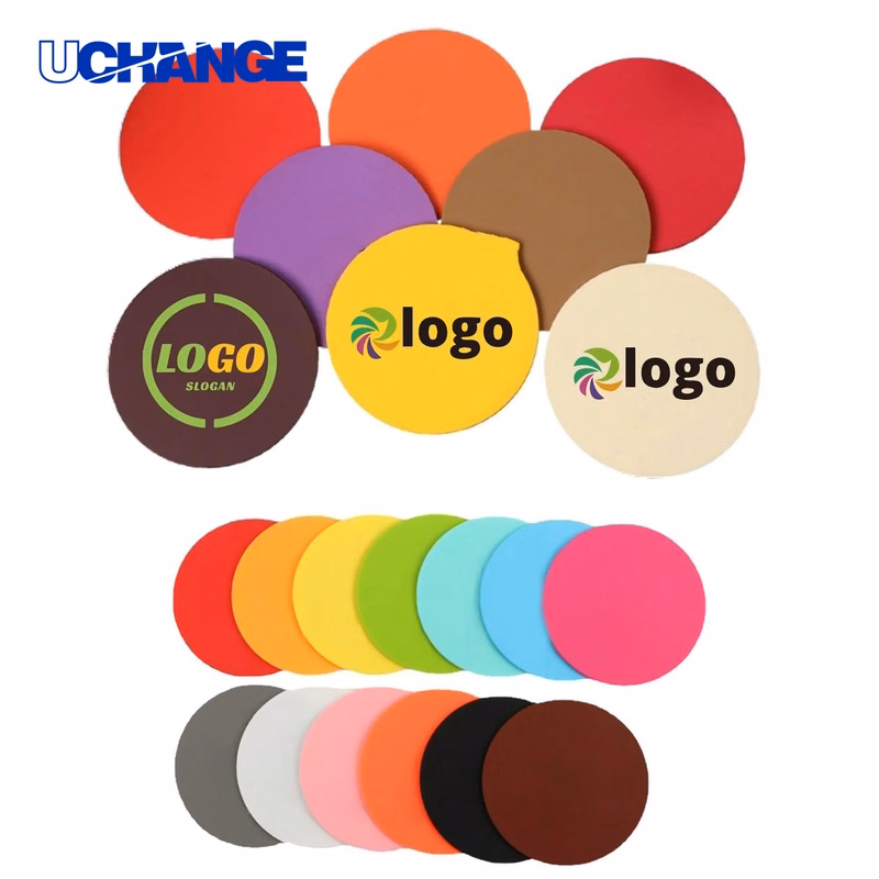 Full Color Reusable Round Soft PVC Coaster Mat