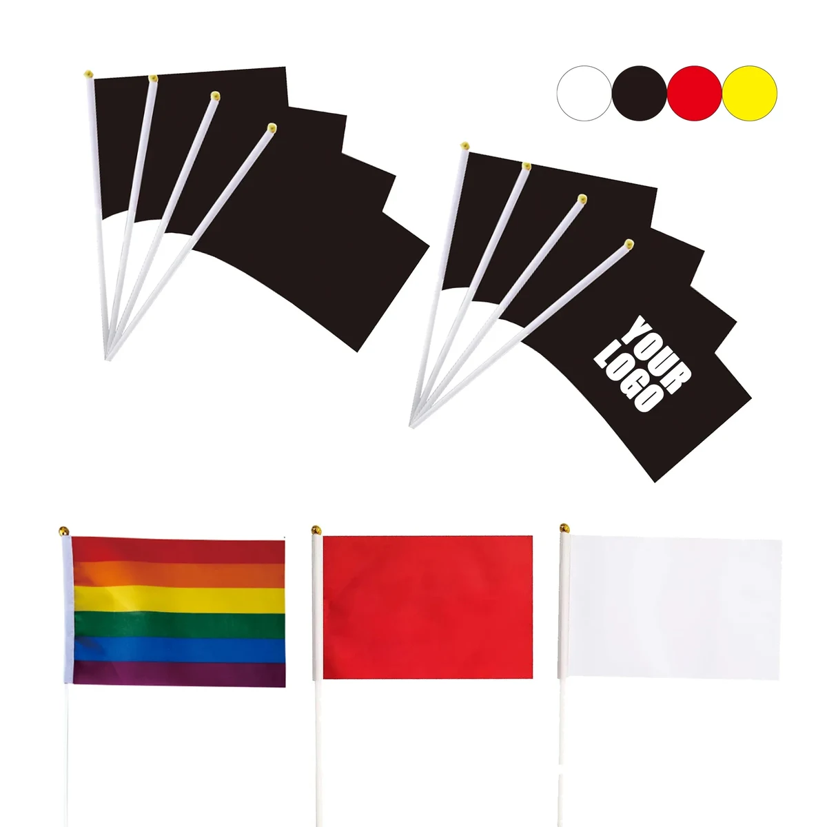 Custom Pattern Hand-waving Small Square Flag 1