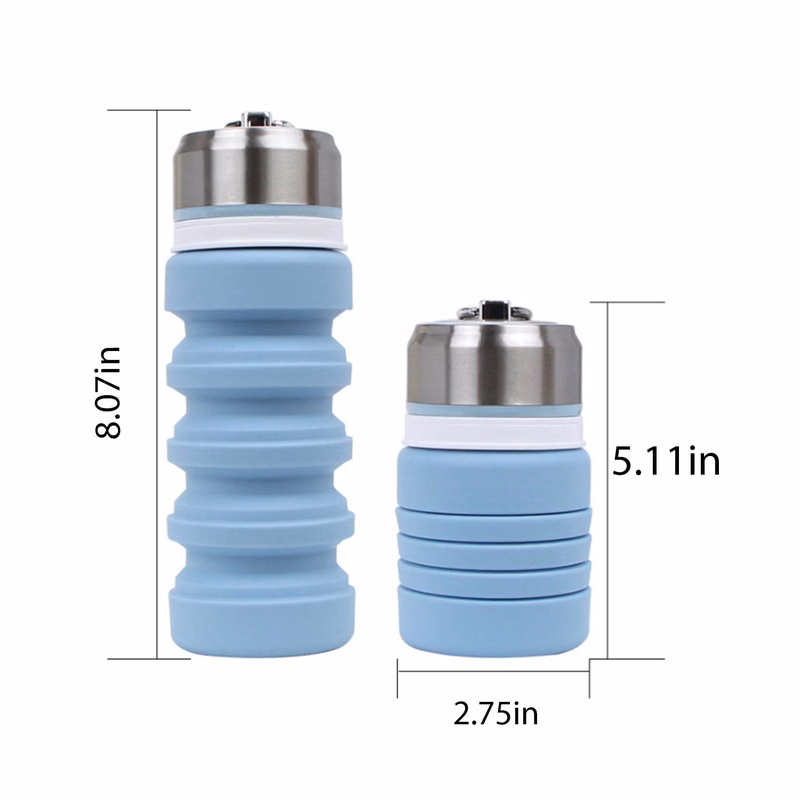 13.5Oz Silicone Collapsible water Bottle