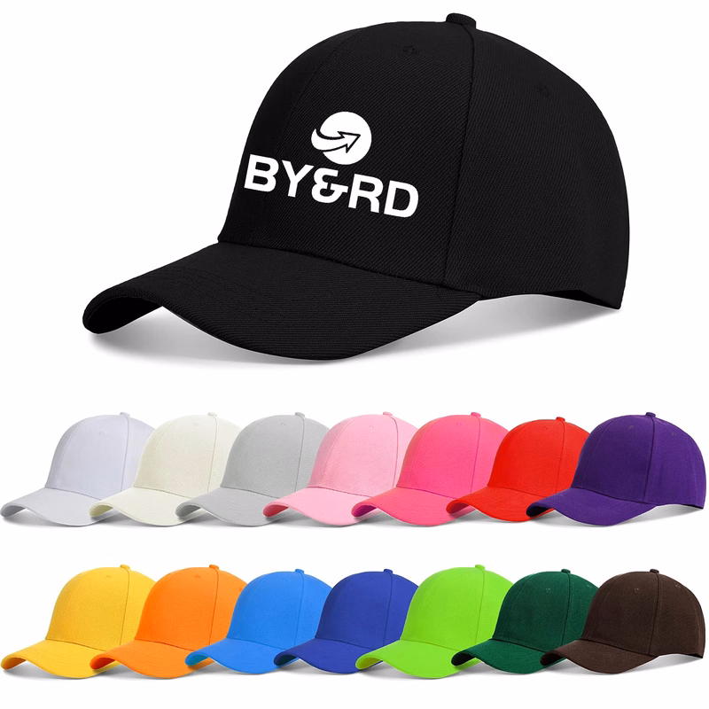 6 Panel Structured Baseball Caps w Custom Logo Adjustable