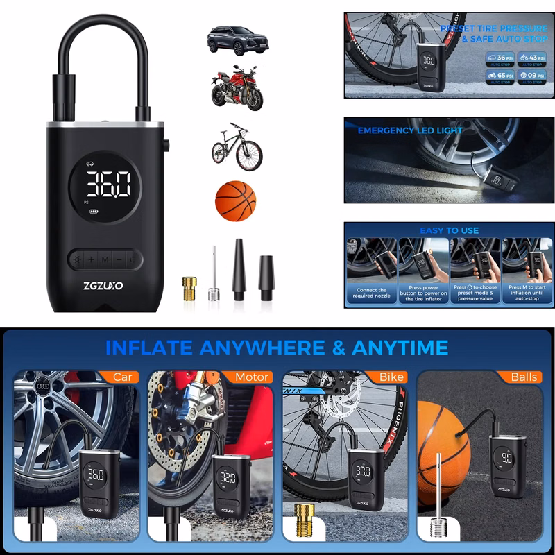 Electric Tire Pump for Car Motorcycle Bicycle Ball