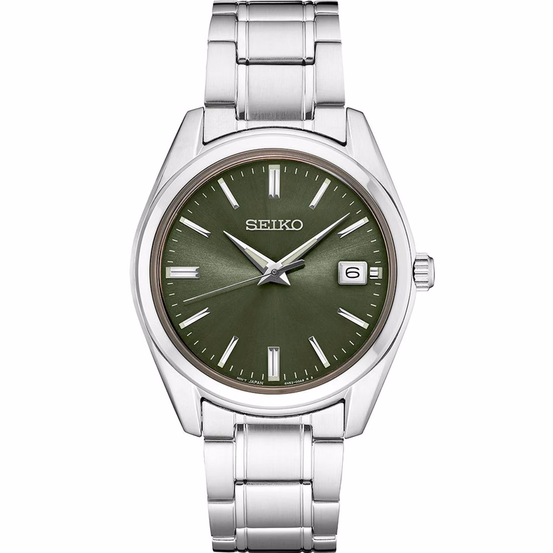 Essentials SS Quartz Green Dial
