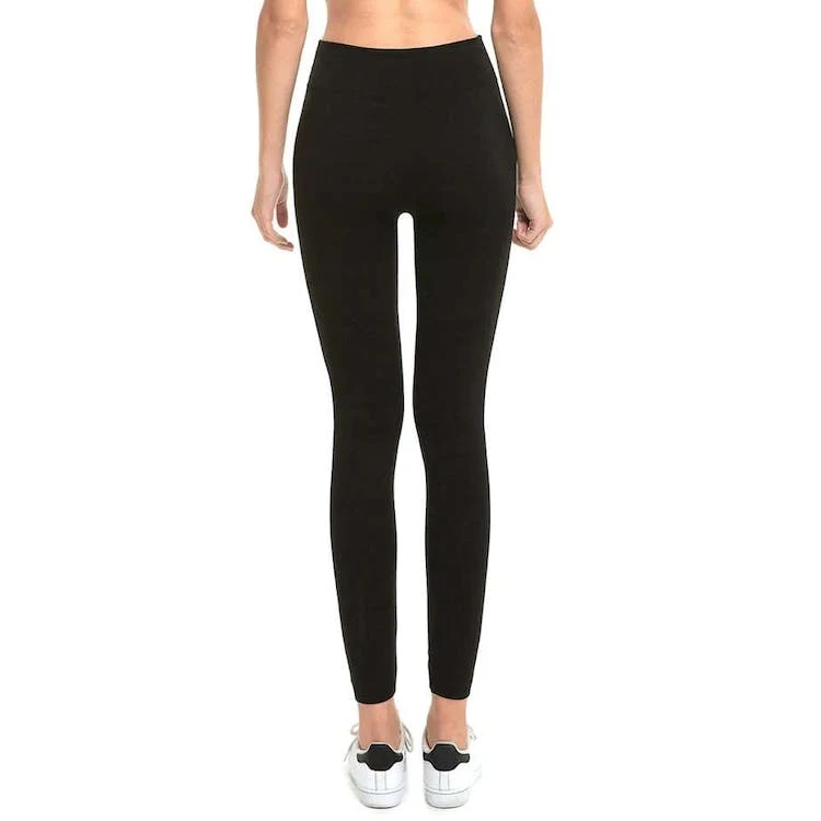 Women's Fleece Lined Leggings - Black One Size Fits Most 1