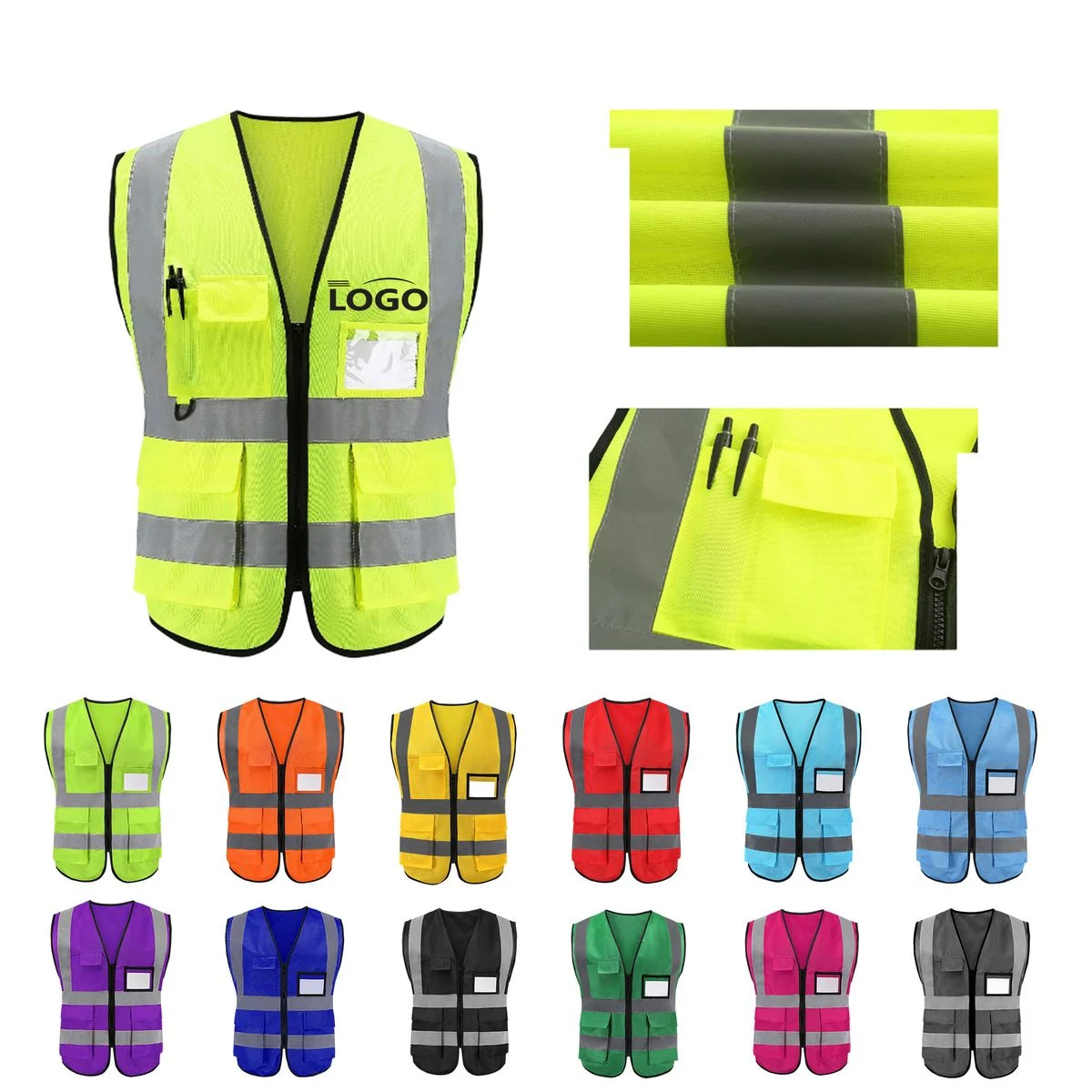 MOQ 10 High Visibility Reflective Safety Vest 1