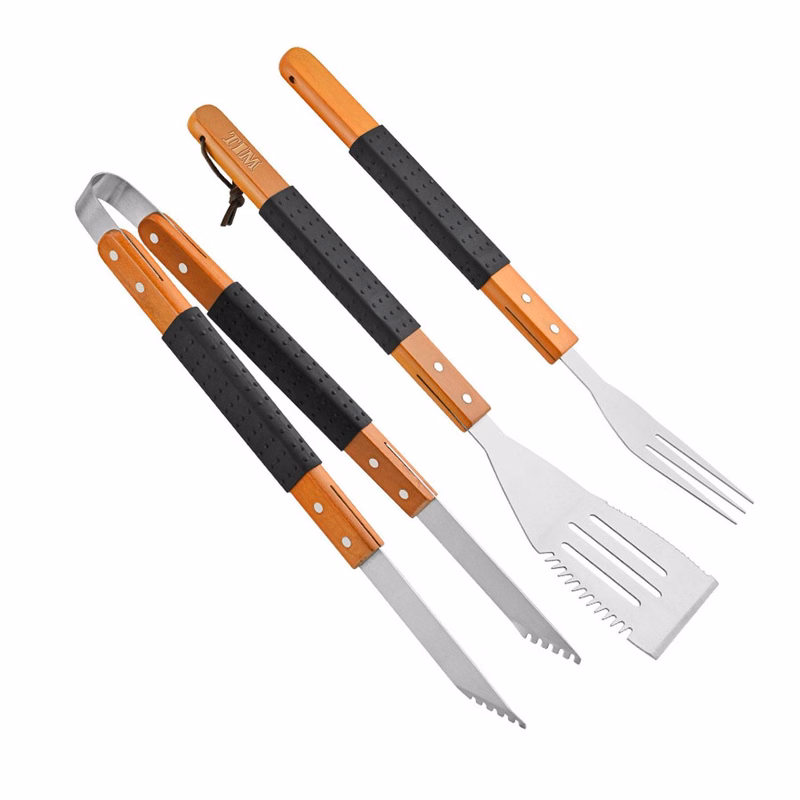 Outdoor Camping BBQ Tool Set with Fork Spatula and Tongs