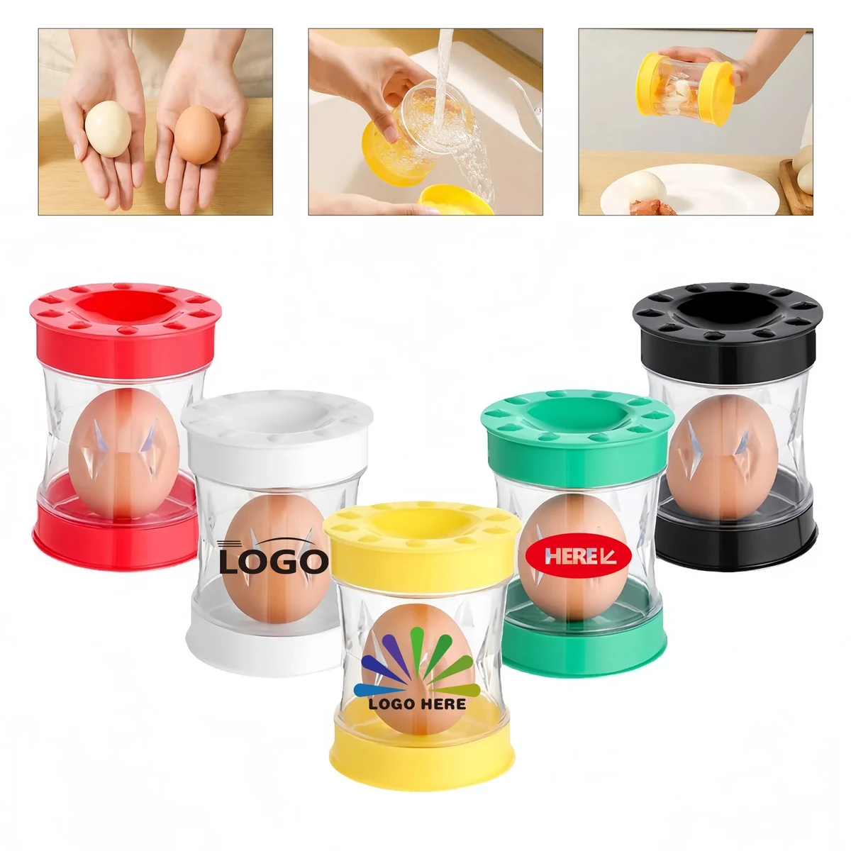 Durable PP Plastic Hand Cranked Egg Peeler Kitchen Tool 1
