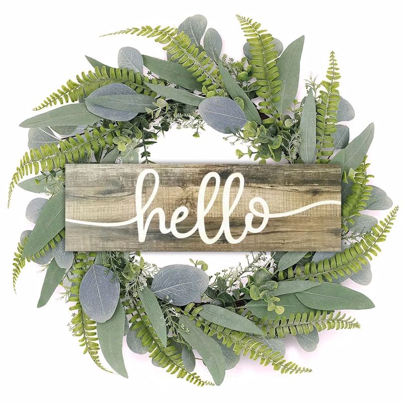 Wooden Hello sign