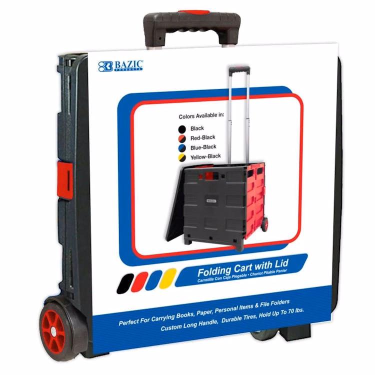 Folding Carts on Wheels - Red Lid Cover 16"