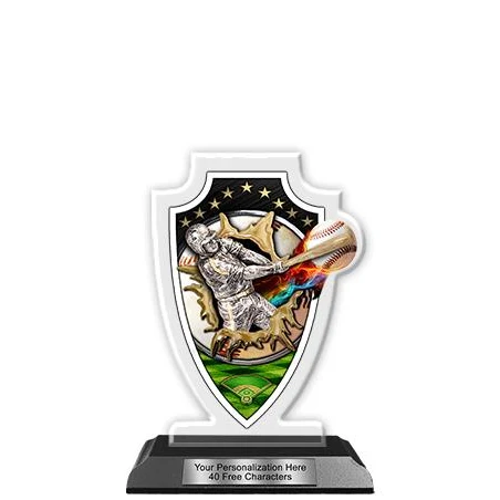 Acrylic Trophy: 6" Arrow Head, Baseball Field Desi 1