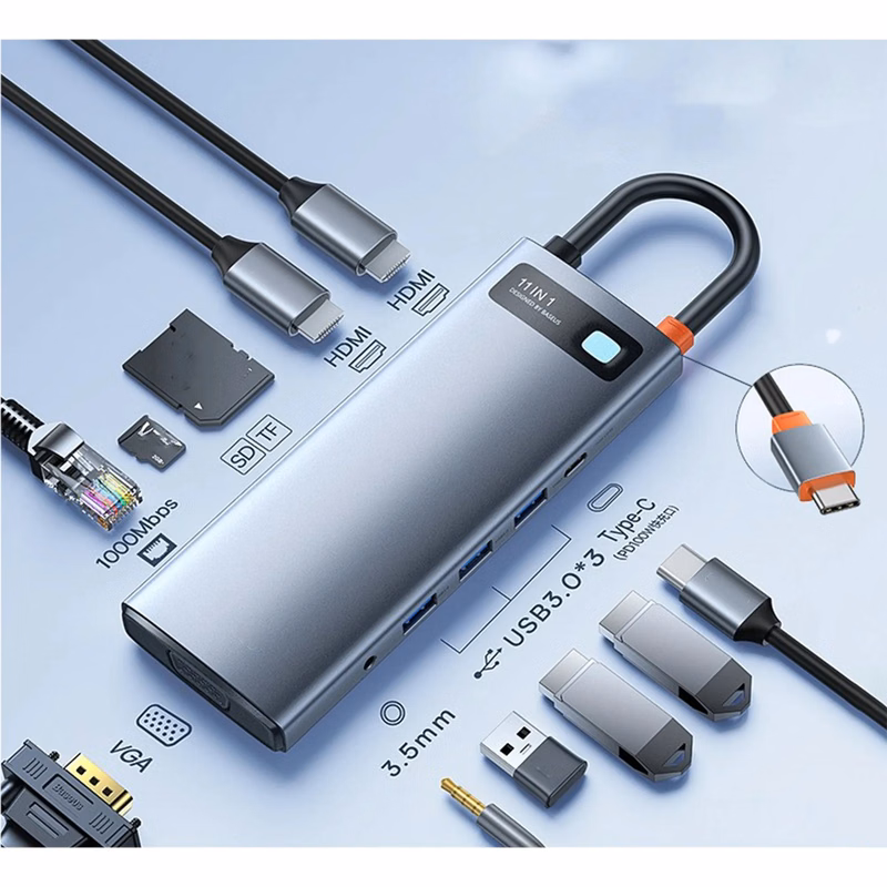 11 in 1 USB-C Laptop Docking Station Hub