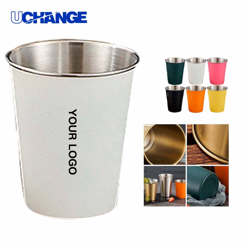 Reusable 12oz Steel Cup Drinkware with Stackable Design