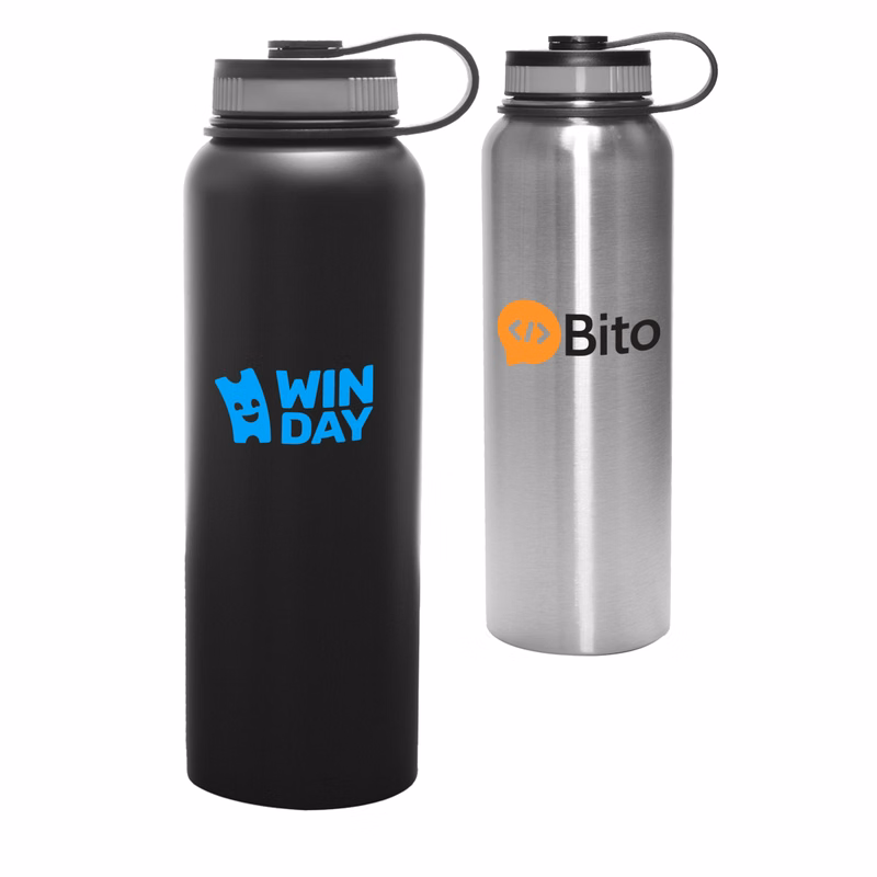 41 oz. BPA free Vacuum Sports Water Bottles w/ Tethered Lid
