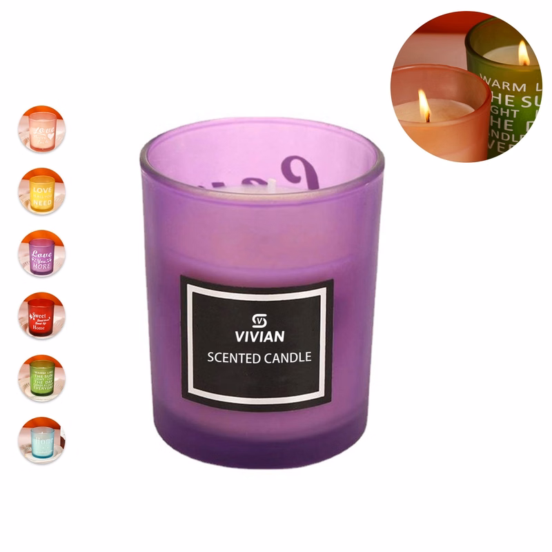 7.5 Oz. Scented Candles In Colorful Glass