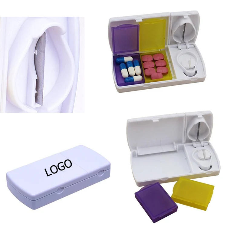 Portable Pill Box With Pill Cutter 1