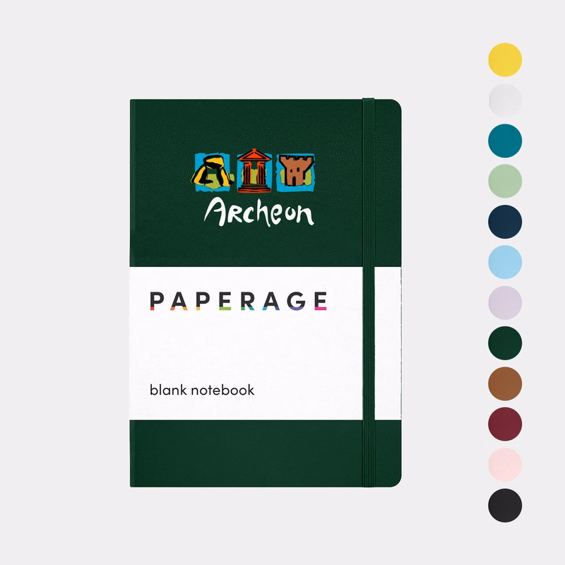 PAPERAGE® Leather Hard Cover Journal with 160 Pages and Inner Pocket Features