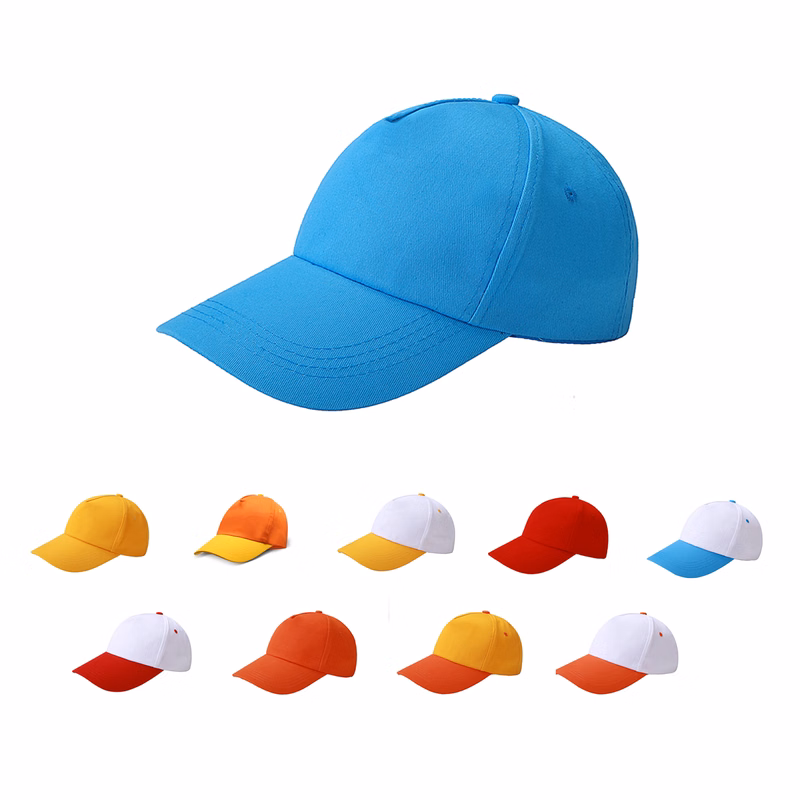Stock 2-Tone Cotton Twill 5 Panel Cap w/Velcro Back Fastener