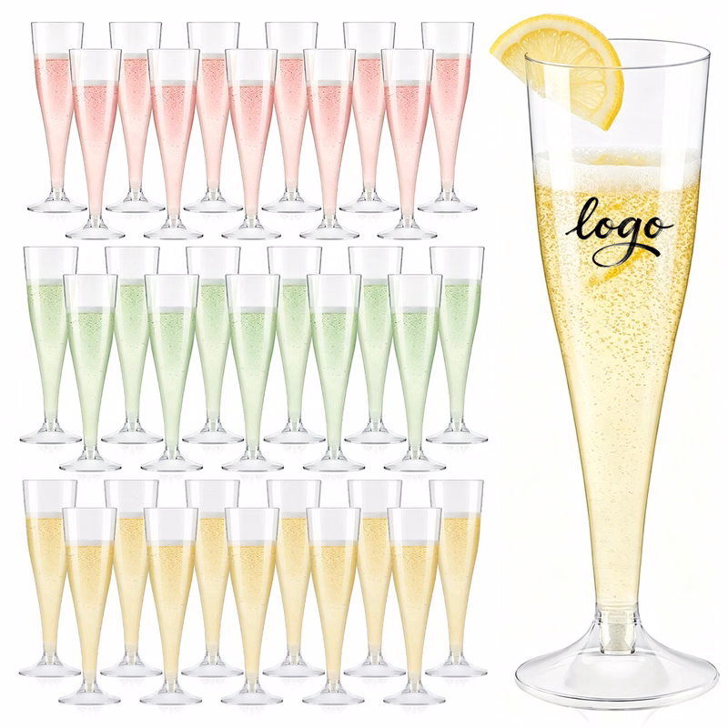 4oz Clear Disposable Plastic Champagne Flutes
