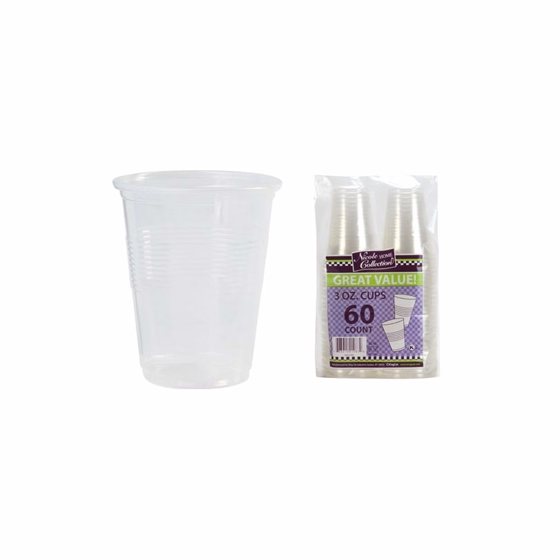 Plastic Soft Cups - Clear 3 oz 60 Pack