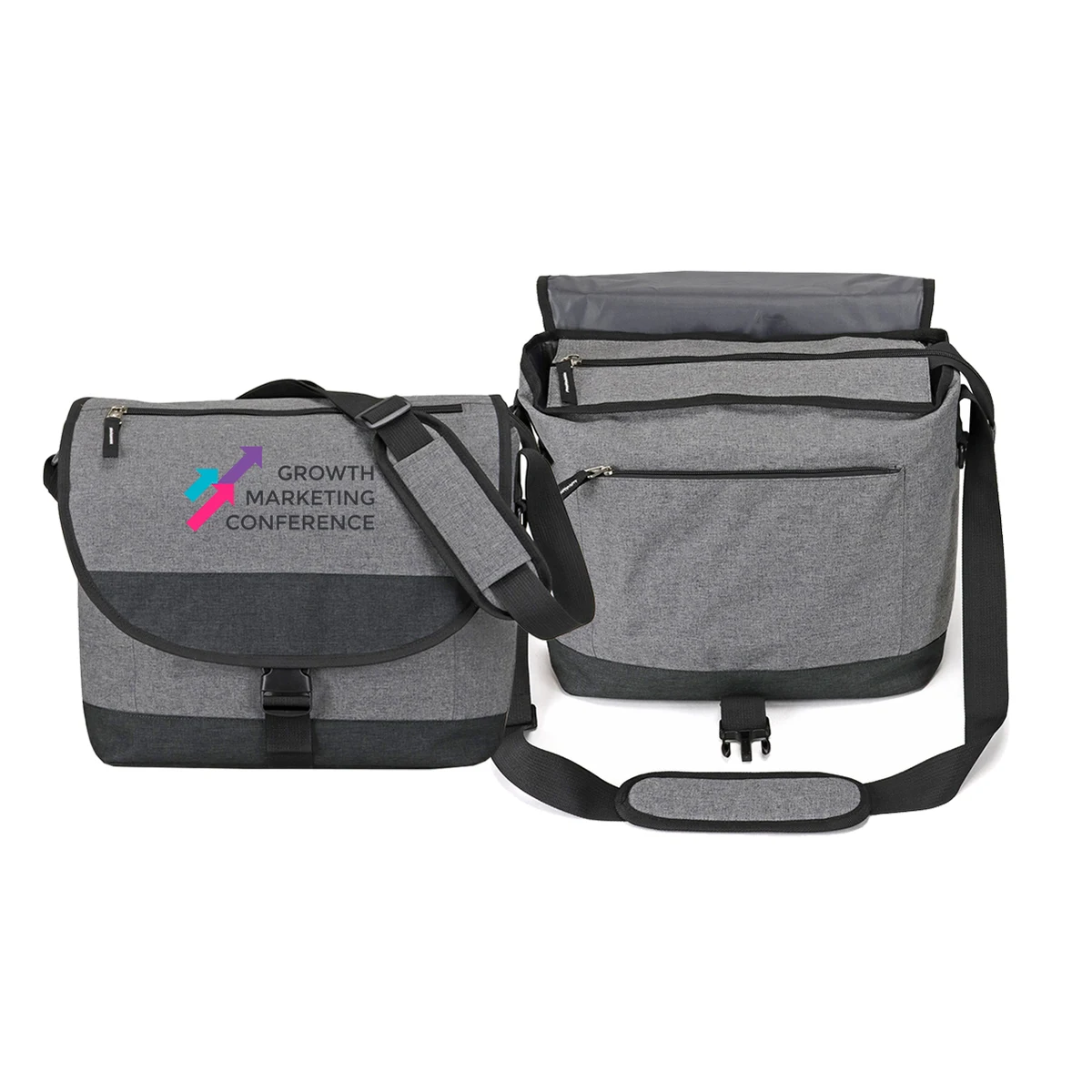 Heather Grey Messenger Bag 1